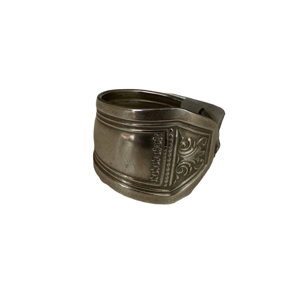 Unisex Size 9 Sterling Silver Plated Spoon Ring